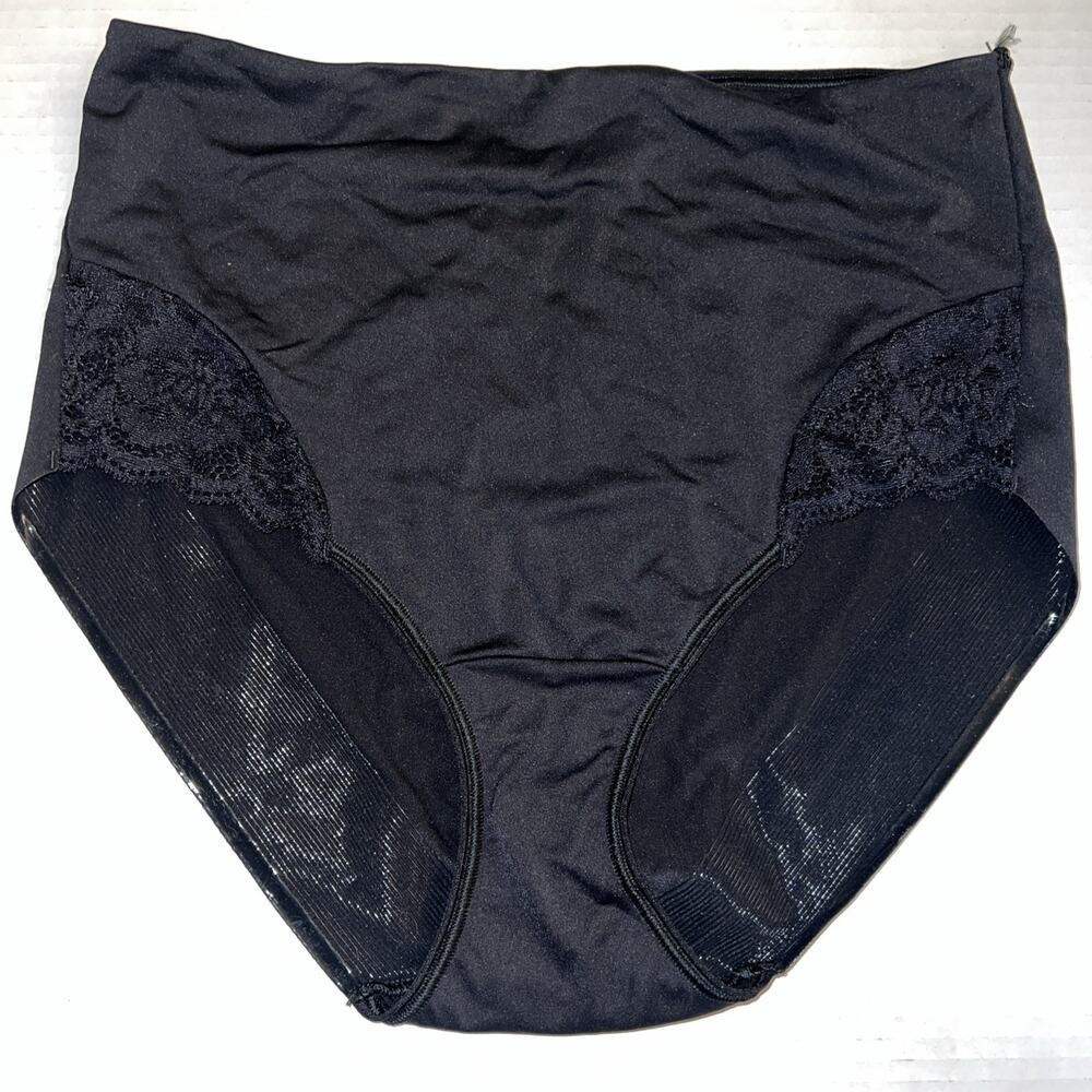 Soma Womens XL Vanishing Edge Micro Bikini Retro Brief Underwear Black Panty